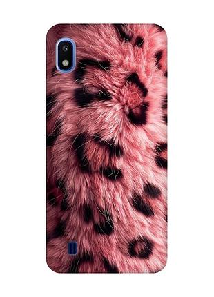 Матовый чехол с черными боками на samsung galaxy a10 (2019) a105 розовый мех (принт 397)
