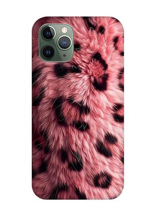Чехол на iphone 12/12 pro розовый мех (принт 397)