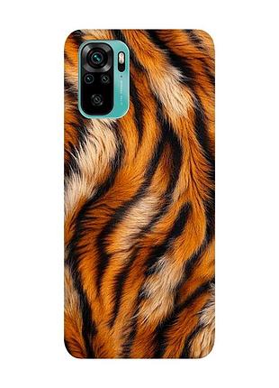 Матовий чохол з чорними боками на xiaomi redmi note 10 / note 10s тигрове хутро (принт 395)