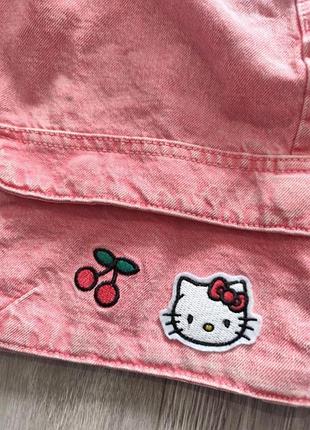 Юбка, юбка джинсовая hello kitty. коттоновая. состояние идеально. 6