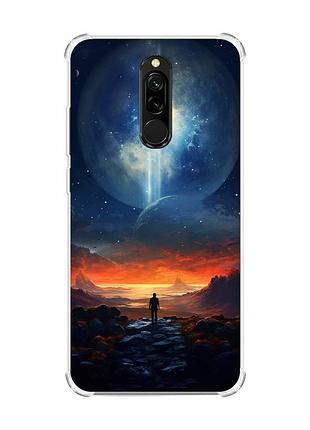 Чехол с утолщенными углами на xiaomi redmi 8 космос (принт 247)
