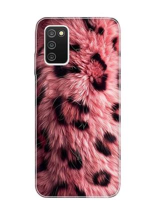 Чехол на samsung galaxy a03s розовый мех (принт 397)