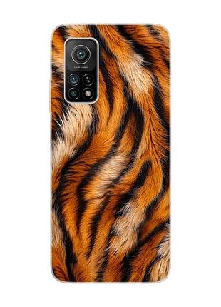 Чехол на xiaomi mi 10t/mi 10t pro тигровый мех (принт 395)