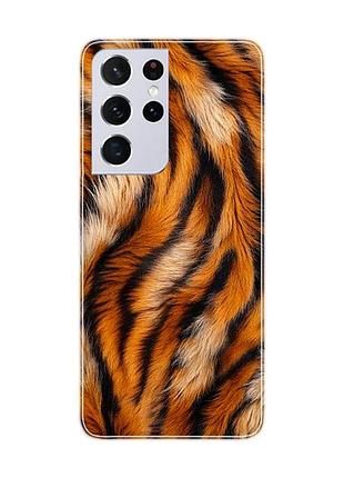 Чохол на samsung galaxy s21 ultra тигрове хутро (принт 395)