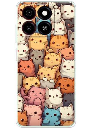 Чохол силіконовий з картинкою на zte blade a35 (котики)