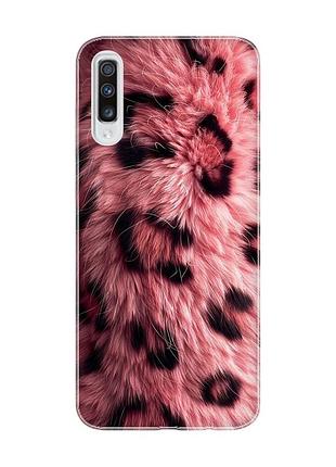 Чехол на samsung galaxy a70 (2019)/a705 розовый мех (принт 397)