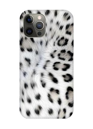 Чохол на iphone 12 pro max білий леопард (принт 398)