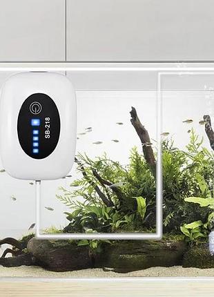 Компрессор на аккумуляторе sobo sb-218 для аквариума до 50 л (2600 мач, до 70 часов автономной работы)