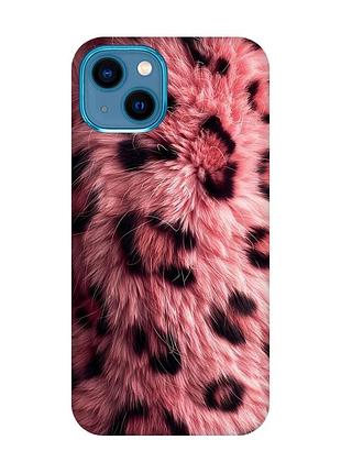 Чехол на iphone 13 mini розовый мех (принт 397)