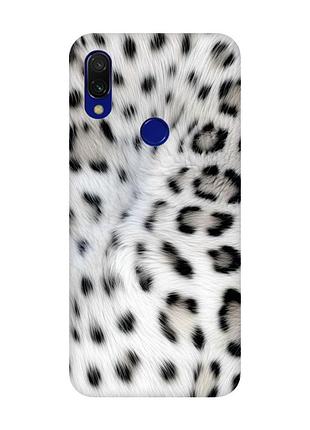 Матовый чехол с розовыми боками на xiaomi redmi 7 белый леопард (принт 398)