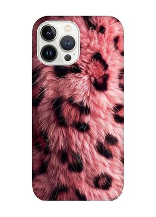 Чехол на iphone 14 pro max розовый мех (принт 397)