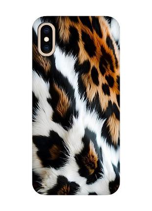 Матовый чехол с черными боками на iphone xs max нежность меха (принт 396)