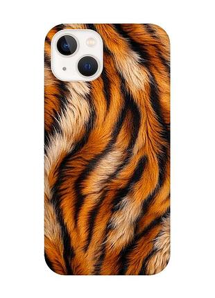 Чехол с защитой камеры на iphone 14 plus тигровый мех (принт 395)