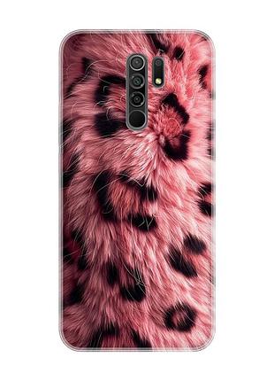 Чехол на xiaomi redmi 9 розовый мех (принт 397)