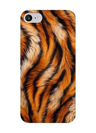 Матовый чехол с черными боками на iphone 7 / 8 тигровый мех (принт 395)