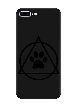 Матовый черный чехол на apple iphone 7 plus / 8 plus логотип квадроберов (принт 394)
