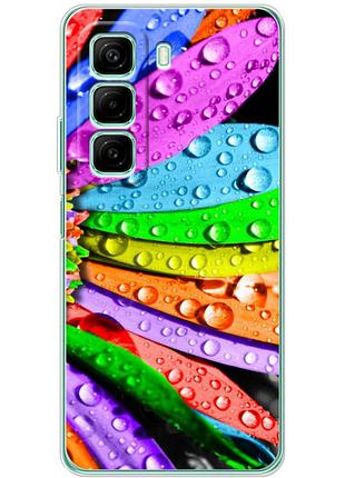 Чехол силиконовый с картинкой на infinix hot 50 (цветные листья)