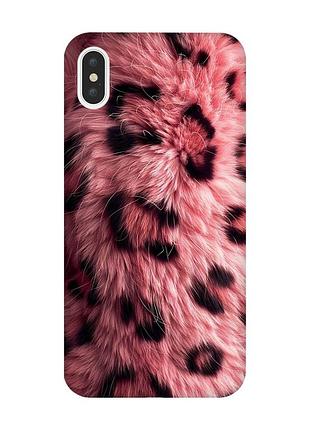 Чехол на iphone xs max розовый мех (принт 397)