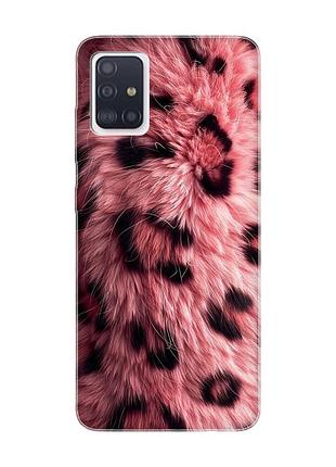 Чехол на samsung galaxy a71/a715 розовый мех (принт 397)