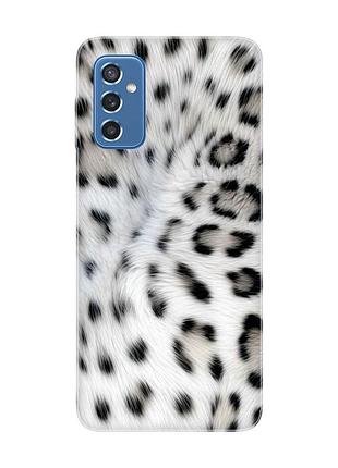 Чехол на samsung galaxy m52 белый леопард (принт 398)