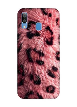 Матовый розовый чехол на samsung galaxy a30 (2019)/a20 (2019) розовый мех (принт 397)