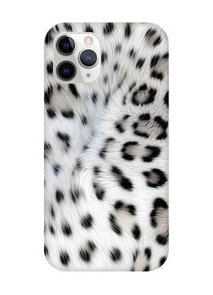 Чехол на iphone 11 pro max белый леопард (принт 398)