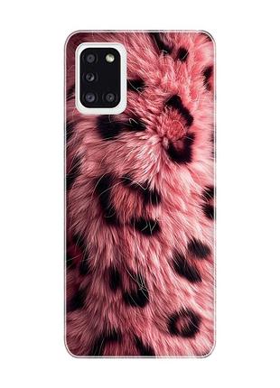 Чехол на samsung galaxy a31 розовый мех (принт 397)