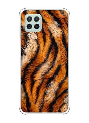 Чехол с утолщёнными углами на samsung galaxy a22 5g / a22s 5g тигровый мех (принт 395)