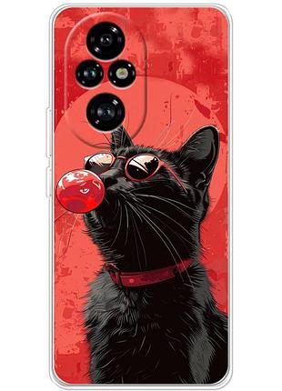 Чехол силиконовый с картинкой на huawei honor 200 (стильный котик)