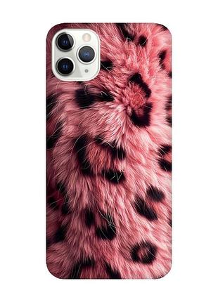 Матовий рожевий чохол на iphone 11 pro рожеве хутро (принт 397)
