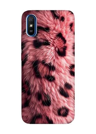 Чехол на xiaomi redmi 9a розовый мех (принт 397)