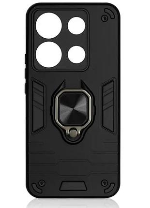Чехол fiji defence для xiaomi redmi note 13 защитный бампер с кольцом подставкой black