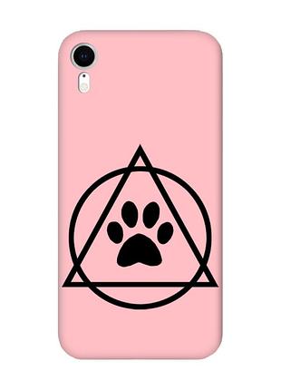 Матовый розовый чехол на apple iphone xr логотип квадроберов (принт 394)