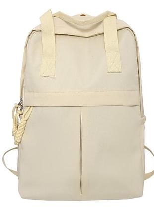 Женский городской стильный однотонный рюкзак желтый