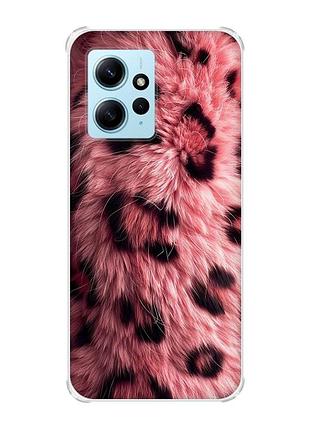 Чехол с утолщенными углами на xiaomi redmi note 12 4g розовый мех (принт 397)