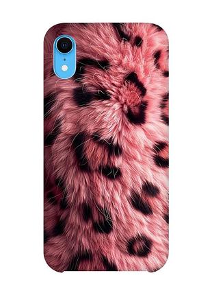 Чехол на iphone xr розовый мех (принт 397)