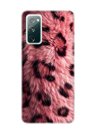 Чехол на samsung galaxy s20 fe розовый мех (принт 397)
