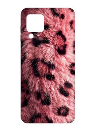 Матовый розовый чехол на samsung galaxy m32/a22/m22 4g розовый мех (принт 397)