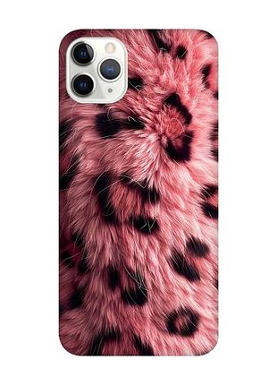 Матовый чехол с черными боками на iphone 11 pro розовый мех (принт 397)