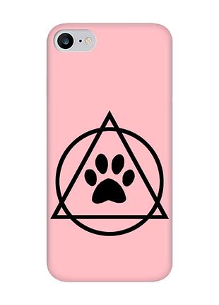 Матовый розовый чехол на iphone 7 / 8 логотип квадроберов (принт 394)