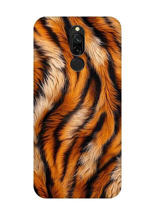 Матовый чехол с черными боками на xiaomi redmi 8 тигровый мех (принт 395)