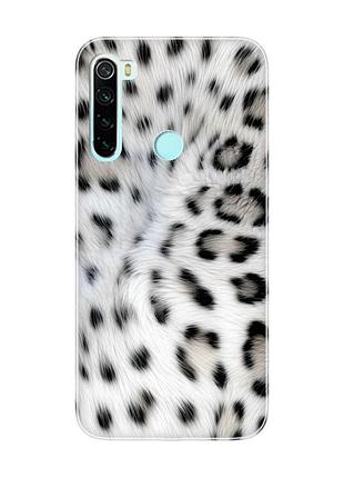 Чехол на xiaomi redmi note 8 белый леопард (принт 398)