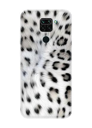 Чохол на xiaomi redmi note 9 білий леопард (принт 398)