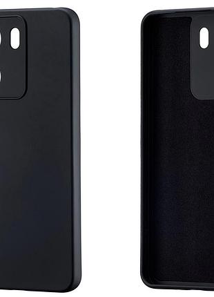 Матовый чехол для xiaomi poco c65 микрофибра черный
