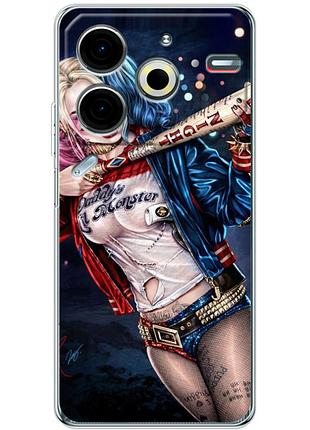 Чехол силиконовый с картинкой на tecno pova 6 neo (харли квинн, harley quinn)