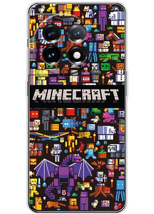 Чехол силиконовый с картинкой на oneplus 11 (майнкрафт, minecraft)
