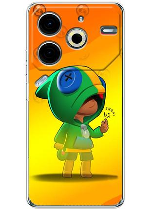Чехол силиконовый с картинкой на tecno pova 6 neo (бравл старс, brawl stars)