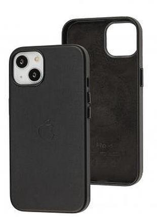 Чохол для iphone leather case magsafe black iphone 14 pro