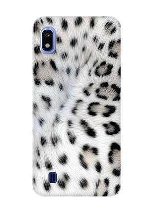 Чехол на samsung galaxy a10 (2019) a105 белый леопард (принт 398)