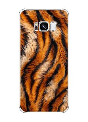 Чохол з потовщеними кутами на samsung galaxy s8 тигрове хутро (принт 395)